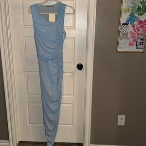 VICI Skylar Rose Sky Blue Ruched High Low Dress